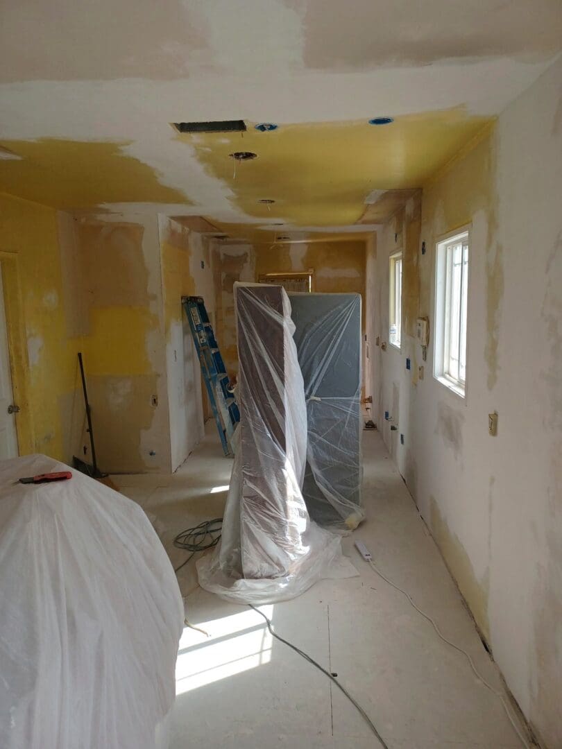 Room mid-renovation by Green's Construction, Los Angeles